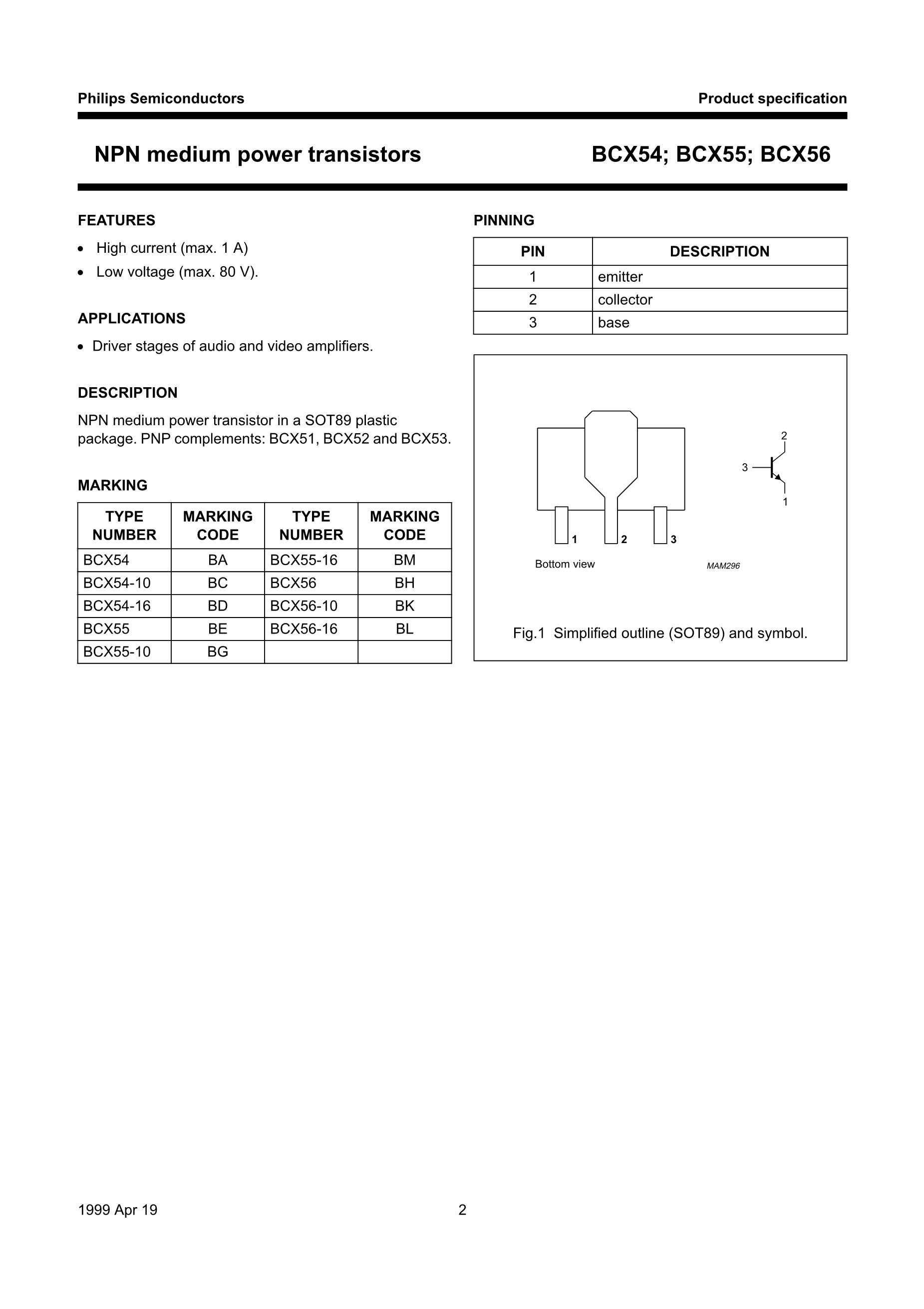 Datasheet bcp55 pdf ( даташит ) - infineon technologies ag