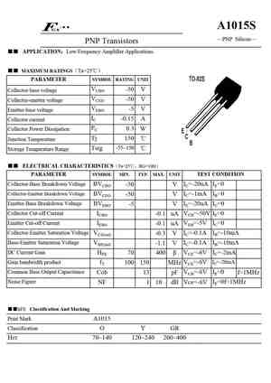 A1015 pdf даташит
