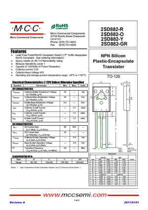 D882/2sd882 transistor datasheet: equivalent, pinout, specification - transistors