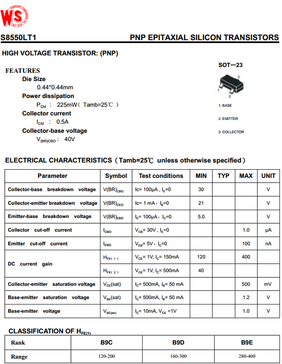 Ss8550 transistor: features, pinout and datasheet [video]