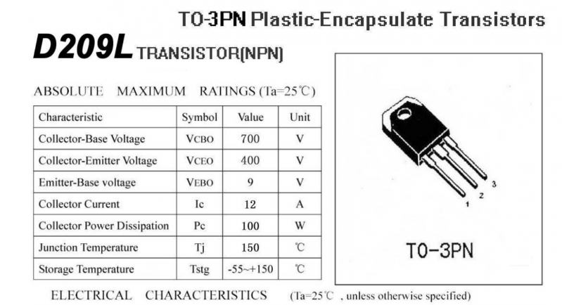 D209l транзистор: характеристики (параметры), цоколевка, аналоги