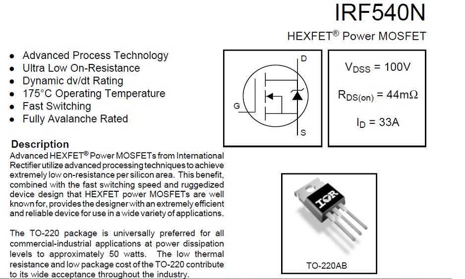 Транзистор irf3205: характеристики, аналоги, распиновки и datasheet