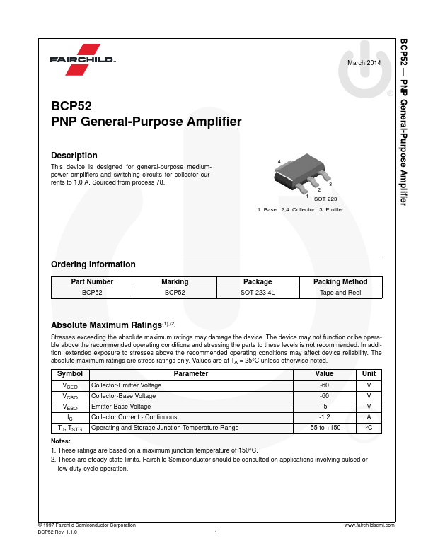 Bcp53 datasheet & application notes - datasheet archive