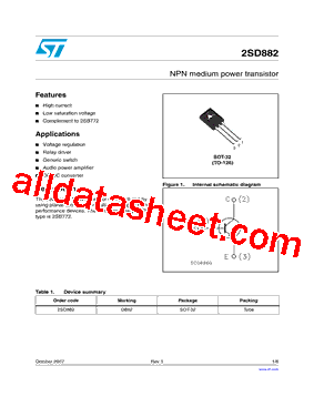 D1804 datasheet pdf ( pinout ) - npn transistor -  2sd1804