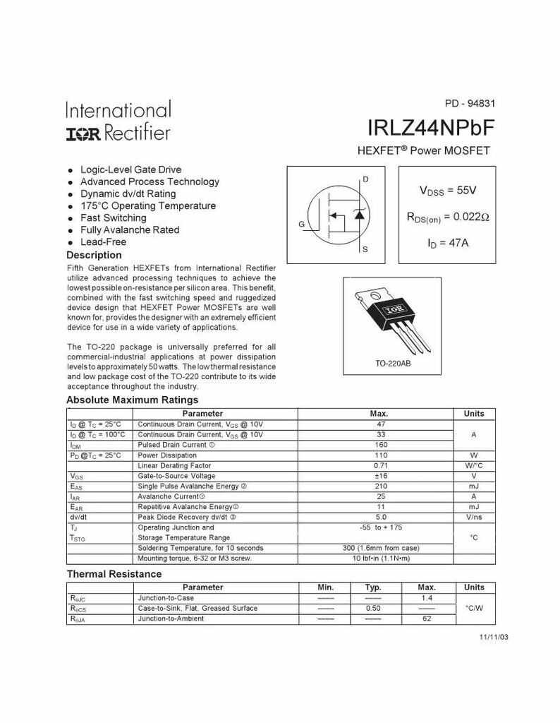 Транзистор irfz34n – характеристики на русском языке. все описание и особенности