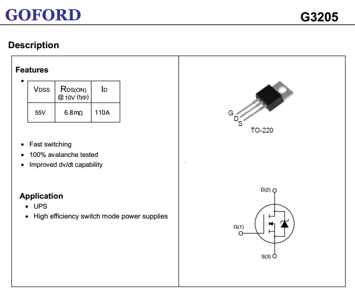 Irf3205 характеристики, распиновка, аналоги и datasheet на русском
